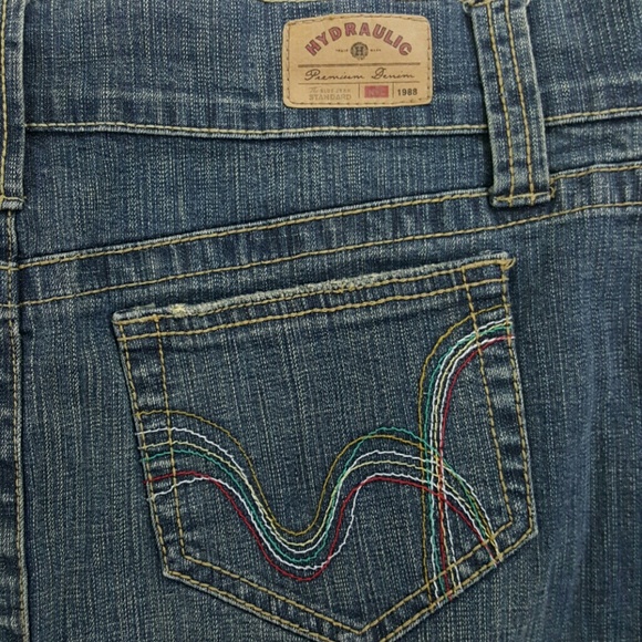 Hydraulic Knee Length Denim Skirt - Picture 3 of 7